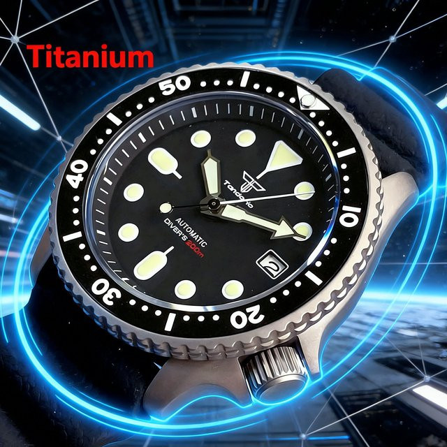 Tandorio Taucheruhr, Titan, Automatik, 41 mm, Saphirglas, Herren - Bild 1