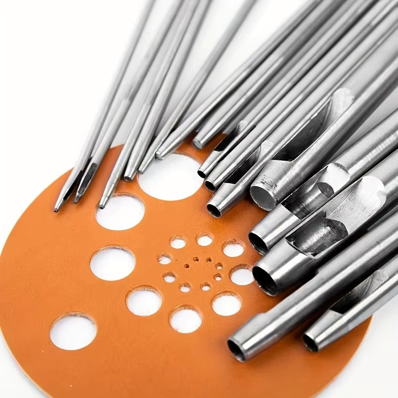 Professionelles Lederlocher-Set in Silber zum Erstellen runder Löcher für Gürtel - Bild 2