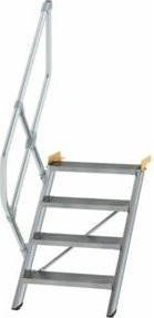 MUNK Günzburger Steigtechnik Aluminium-Treppe mit 4 Stufen in Silber - Bild 1