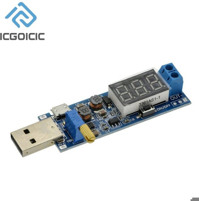 ICGOICIC USB-Boost-Modul DC-DC Wandler mit USB-C Anschluss, einstellbarer Ausgang von 1,2 V bis 24 V, Farbe Blau - Bild 1