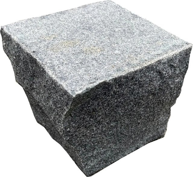 Eurostone Granit Pflasterstein Oberfläche geflammt in Anthrazit und Grau, B/T/H: 9 x 9 x 7 cm - Bild 1