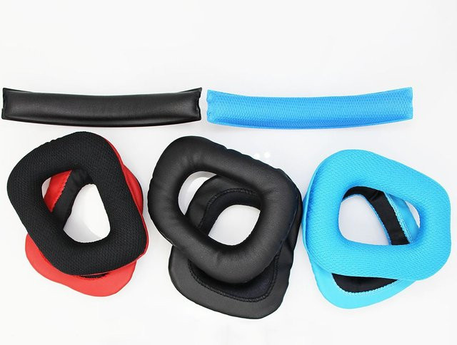 Ersatz-Ohrpolster und Kopfband-Schaumstoff für Logitech G35 G930 G430 F450 in Rot - Bild 1