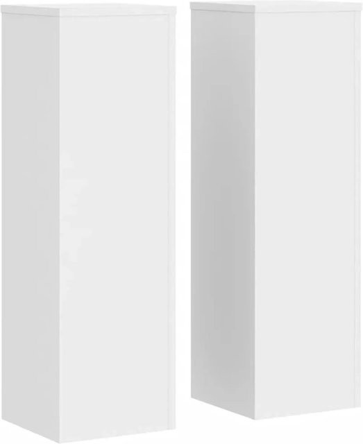 vidaXL Pflanzenständer 2er-Set Weiß aus Holzwerkstoff B/T/H: 25 x 25 x 80 cm - Bild 1