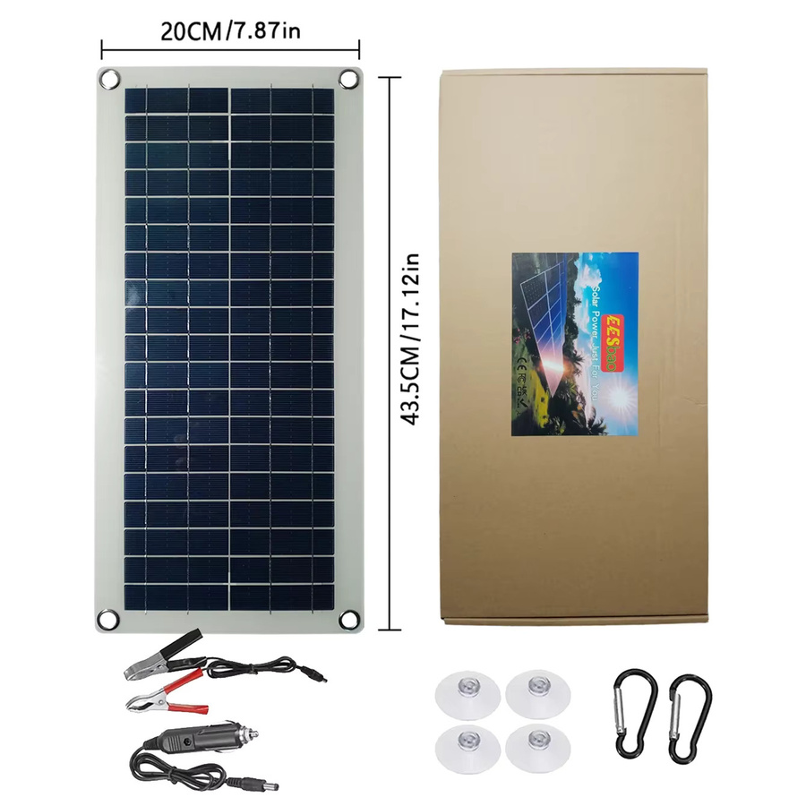 EESBAO 35W Tragbares Solarpanel mit USB-A Schnellladung, Wasserdichtes Solarladegerät in Schwarz für Camping und Outdoor-Aktivitäten - Bild 5