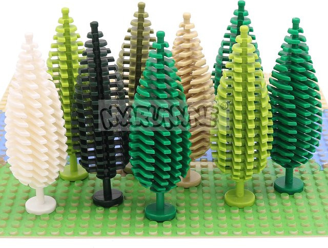 Marumine MOC Bausteine Set für Pflanzen und Bäume, 6er Pack Kiefer und Dschungel Zubehör in Grün und Mehrfarbig - Bild 1