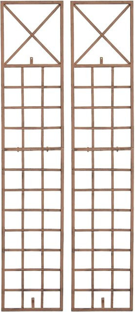 DELUKE Rankgitter HILDE 2er Set aus Metall in Antik-Braun als Rankhilfe für Kletterpflanzen, B/T/H: 40 x 1 x 198 cm - Bild 1