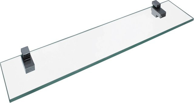 Fackelmann Glasablage für Badezimmer und Gäste-WC, transparent mit Chrom, B/H/T: 40 x 3,5 x 12,5 cm - Bild 1