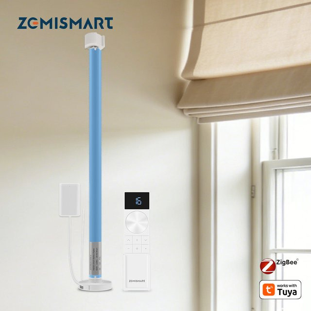 Zemismart Zigbee Rolladenmotor Wiederaufladbar Kompatibel mit Tuya Smart Life für 17 20 25 28mm Rohre als Smart Vorhangmotor - Bild 1