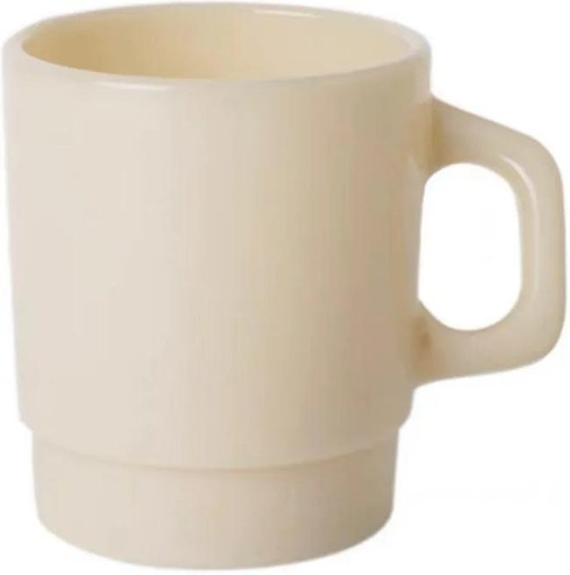 Stapelbare Jade-Porzellan-Milchtasse aus Glas, hellgelb, 350 ml - Bild 1