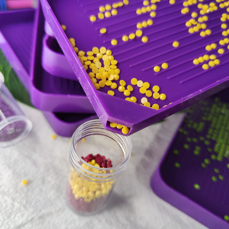 Sortierschalen aus Kunststoff für Diamantmalerei und Nail Art in Lila - Bild 2