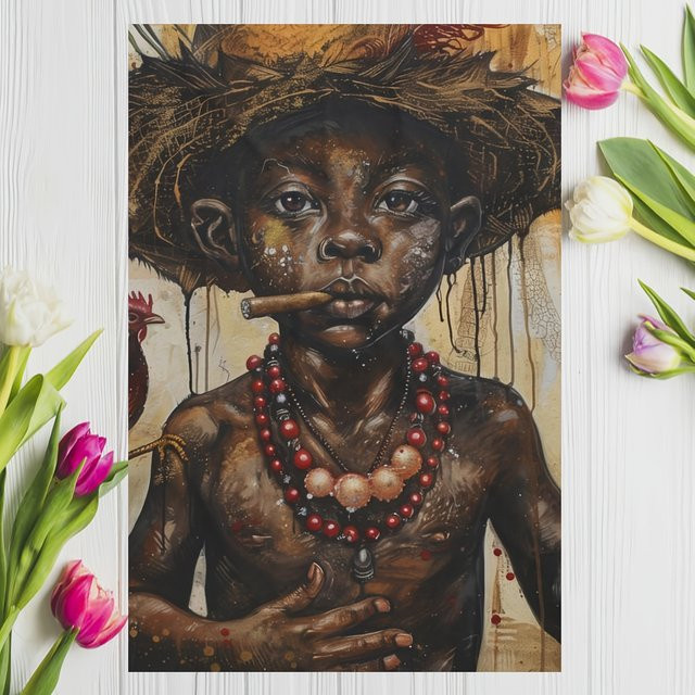HELLOYOUNG Yoruba Orisha Kunstdruck – Afrikanische Wanddekoration Ifa Orisha in Multicolour, Breite: 30,0 cm, Höhe: 20,0 cm - Bild 1