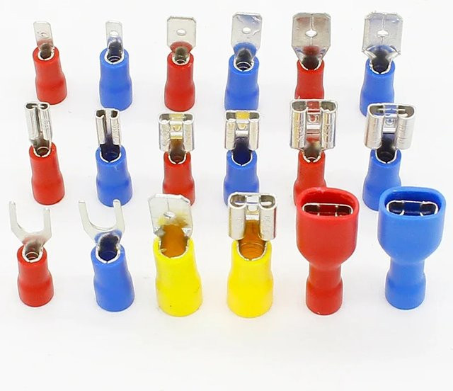 ELECAPITAL Crimp-Sortiment Set mit 360 Stück isolierten Steckverbindern in U-Typ und Spatenring-Anschlüssen, Multicolor - Bild 1