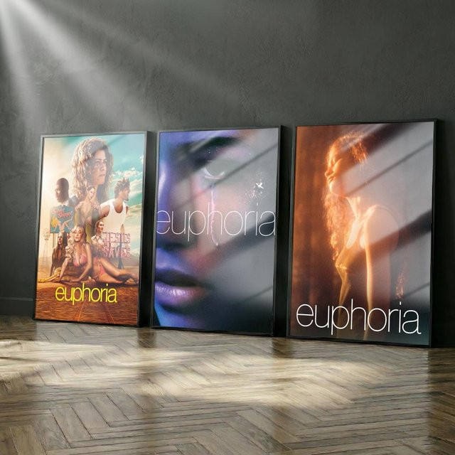 Euphorias Poster-Album-Set modernes Leinwandgemälde als Wandkunstwerk in Weiss und Mehrfarbig B/H: 30,0 x 21,0 cm - Bild 1