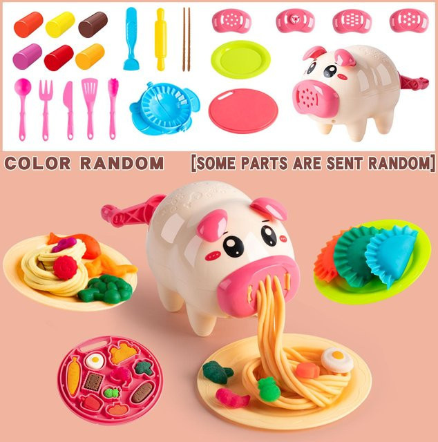 Binchi Keji Travel Gummi-Ton-Nudelmaschine, Spielzeug, farbiges Ton-Set, ab 3 Jahren - Bild 1