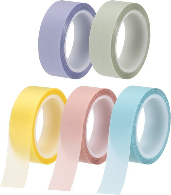 5 Rollen Markierungsband Set in fünf Farben, transparent, 5 Meter pro Rolle, abnehmbare Markierungsaufkleber für Büro und Klassenzimmer - Bild 1