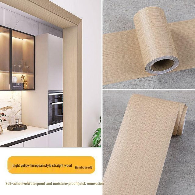 Selbstklebende Zierleiste in Holzmaserung von Chocolate Home, Farbe: beige, Breite: 30 cm, Länge: 5 m - Bild 1