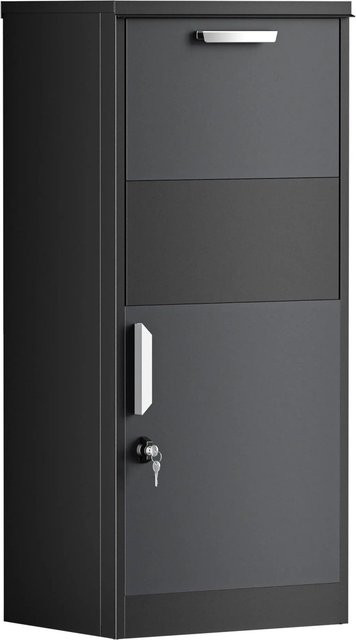 Xpotool Paketkasten Standbriefkasten aus Stahl in Schwarz, B/H/T: 50 x 39 x 12 cm - Bild 1