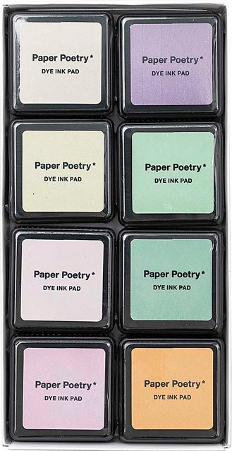 Rico Design Paper Poetry Tusche-Stempelkissen Set mit 8 Farben in Pastell Mix - Bild 1