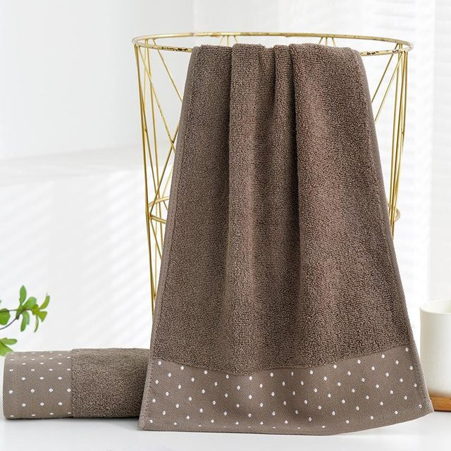 Yiran Furniture Handtuch aus reiner Baumwolle für Erwachsene, Braun, B/H: 34 x 75 cm - Bild 1
