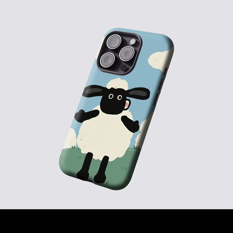 Aurbe Matte 2-in-1 MagSafe Hülle mit Film für iPhone 17 16 15 14 Plus Pro Max Stoßfeste Hartschale Shaun Sheep Case Multicolour - Bild 2