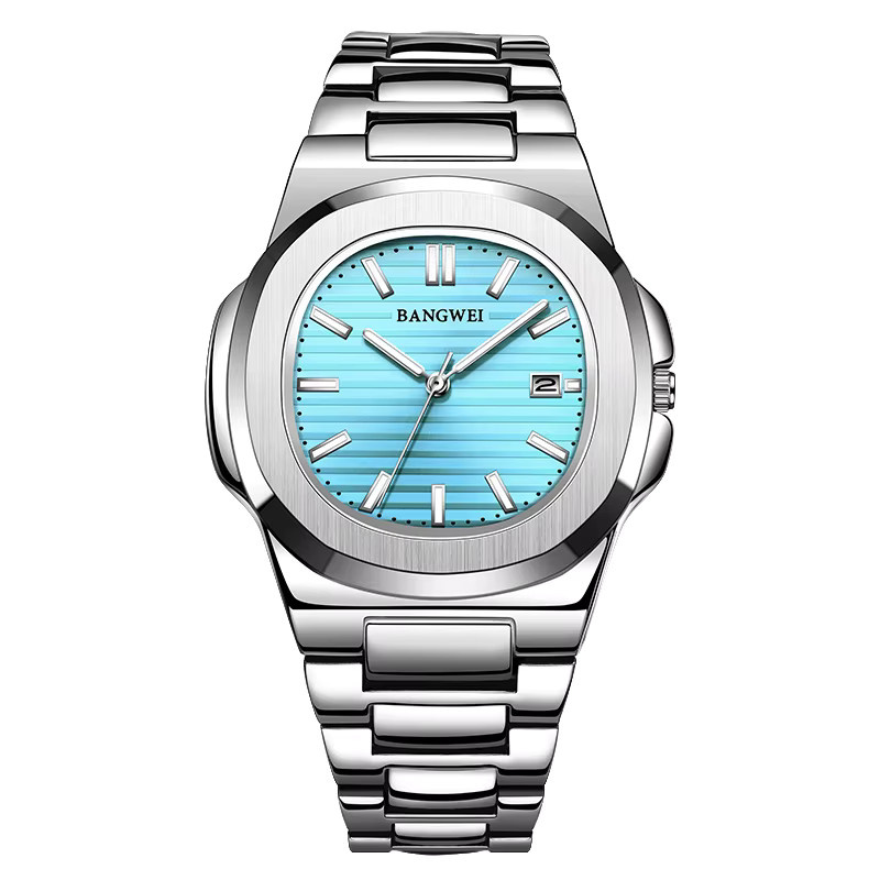 LIGE Armbanduhr Edelstahl, Quarz, Eckig, Silber, Herren - Bild 5