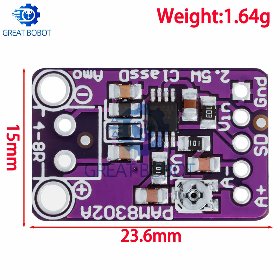 BS PAM8302A CJMCU Audio-Leistungsverstärkermodul der Klasse D mit 2,5 W Einkanal-Leistung in Violett - Bild 2