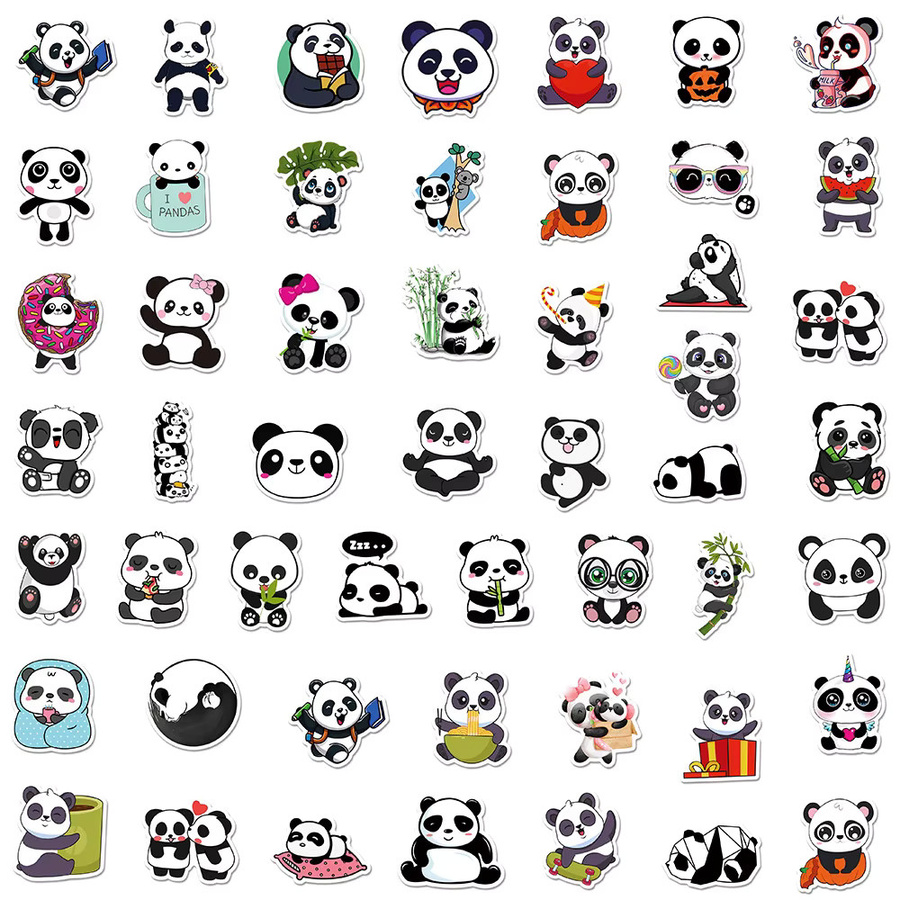Rspctou Panda Tier Cartoon Aufkleber, multicolor, paper - Bild 4