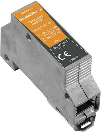 Weidmüller VDATA CAT6 Überspannungsableiter für Ethernet/LAN in Silber mit 5 kA - Bild 1