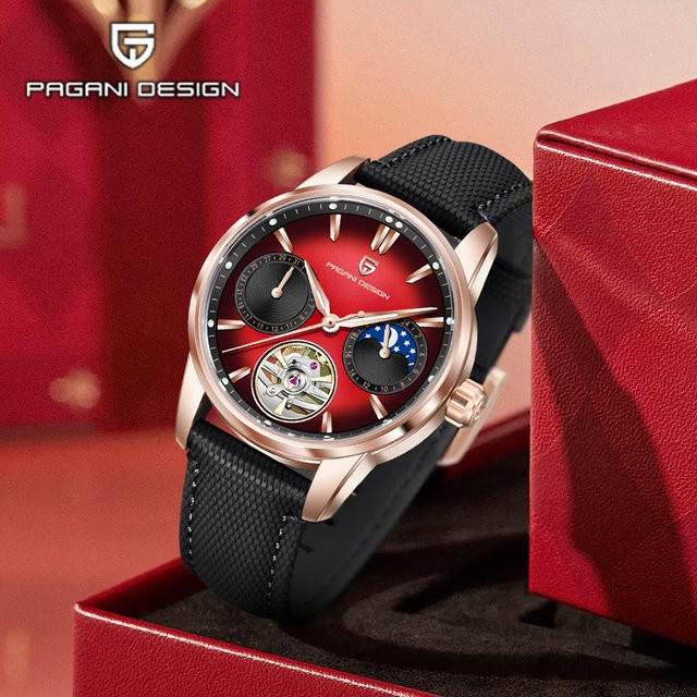 Pagani Design Armbanduhr, Automatik, Edelstahl, 41 mm, Mondphase, Herren - Bild 1