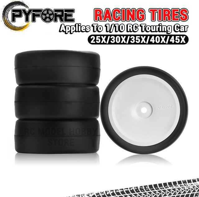 PYFORE Racing Hot Melt Reifen, 4er Set, 1:10 RC Modell Zubehör - Bild 1