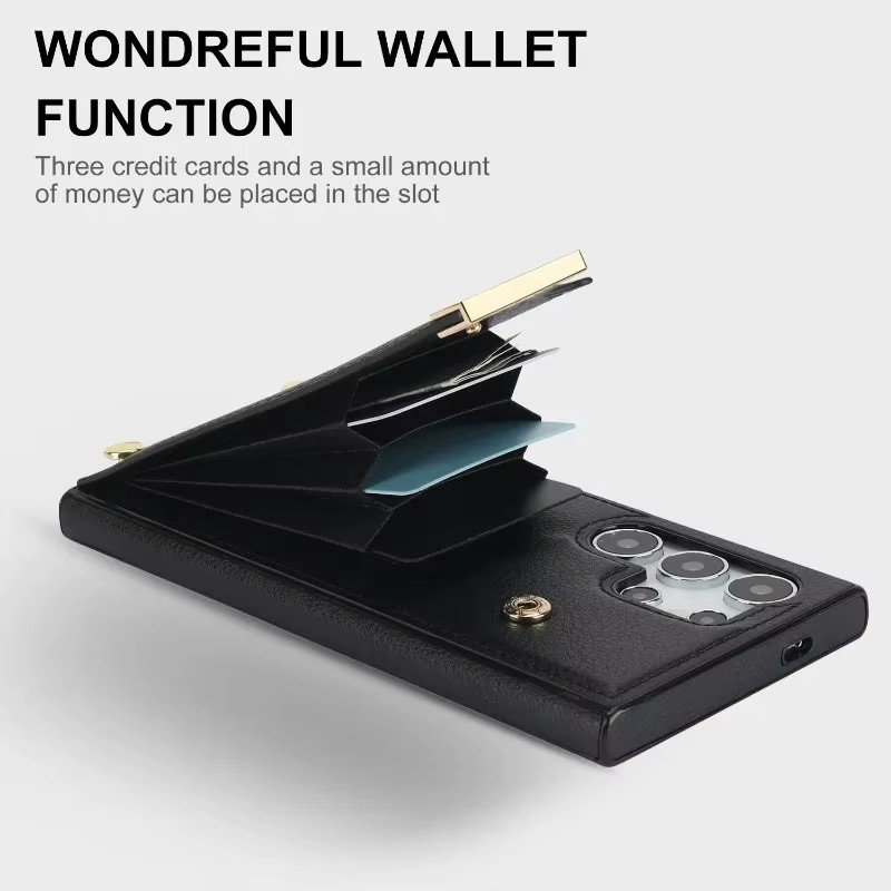 Leder Handyhülle Wallet Cover mit Kartensteckplatz für Samsung Galaxy S25 S24 S23 S22 Ultra Plus A55 A54 A35 A15 in Pink - Bild 5
