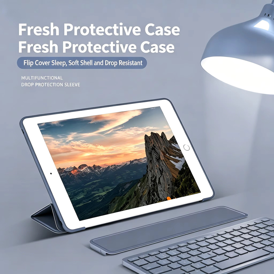Tzion Magnetisches Smart Cover für iPad 10.2 Zoll (7. 8. 9. Generation) mit Auto-Wake/Sleep-Funktion in Blau - Bild 2