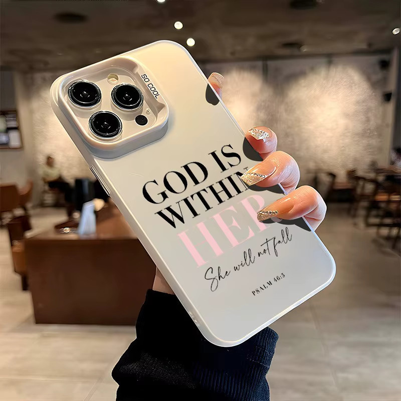 Galvanisierte TPU-Handyhülle mit God English-Muster in Weiß für iPhone 11 bis iPhone 17 Pro Max sowie verschiedene Modelle wie Mini, Plus, Pro und SE - Bild 3
