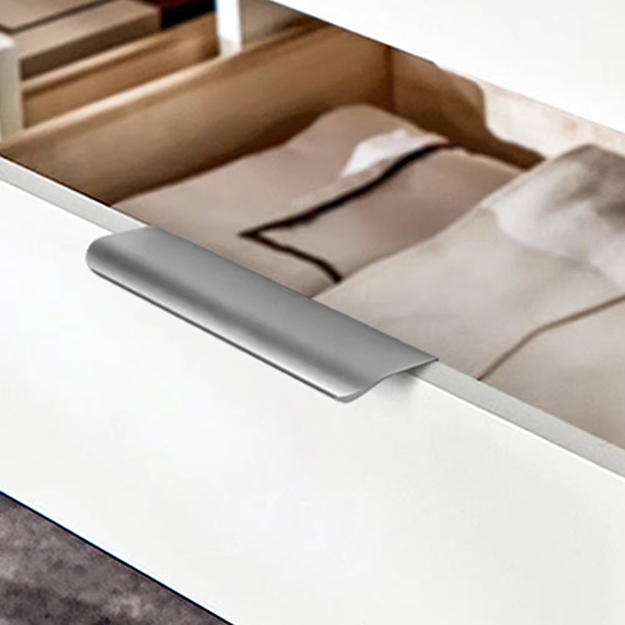 TANASAHA Flush Pull Möbelgriff aus Aluminiumlegierung in Weiß für Küchenschränke und Schubladen - Bild 3