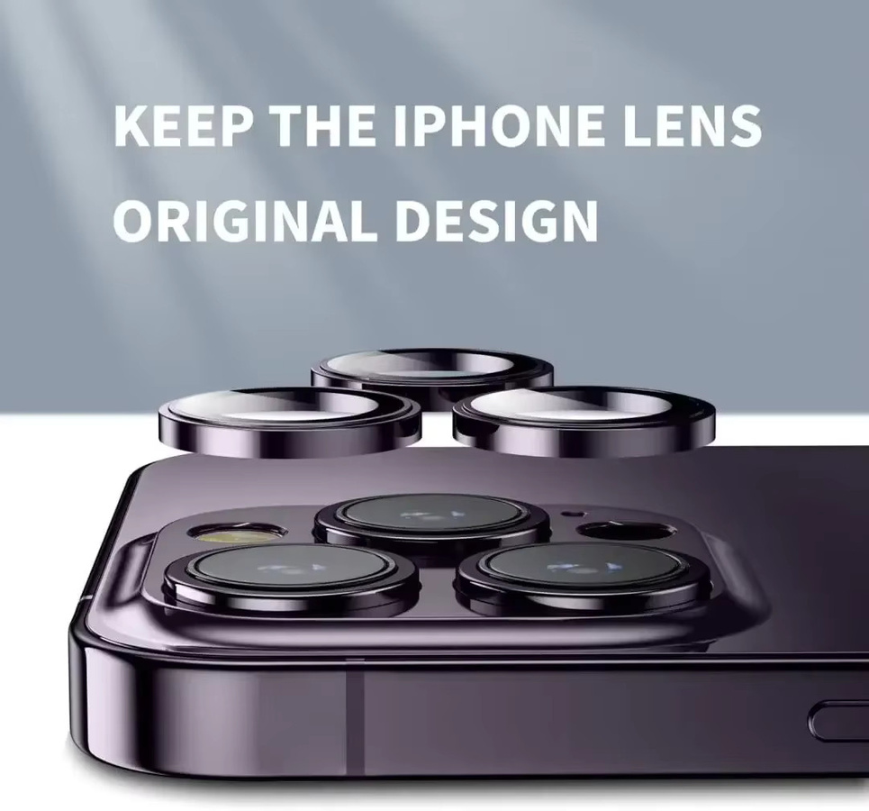 Set aus Kameraobjektivschutz aus gehärtetem Glas in Lila für Apple iPhone 15 16 17 Pro Max und Plus Modelle - Bild 4