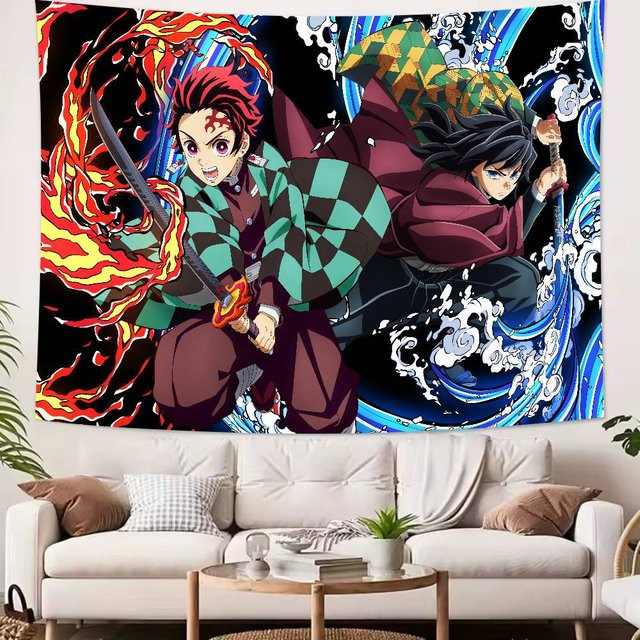 Anime Demon Slayer Wandteppich von BaiTu Clothes, Mehrfarbig, Breite: 50 cm, Höhe: 70 cm - Bild 1