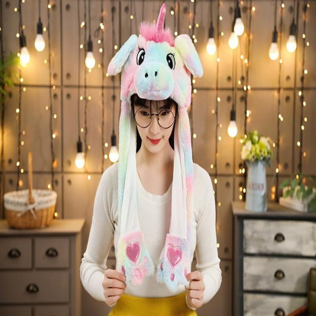 Yiran Health & Beauty Einhorn Tierohren Mütze, Plüsch, ab 14 Jahren - Bild 1