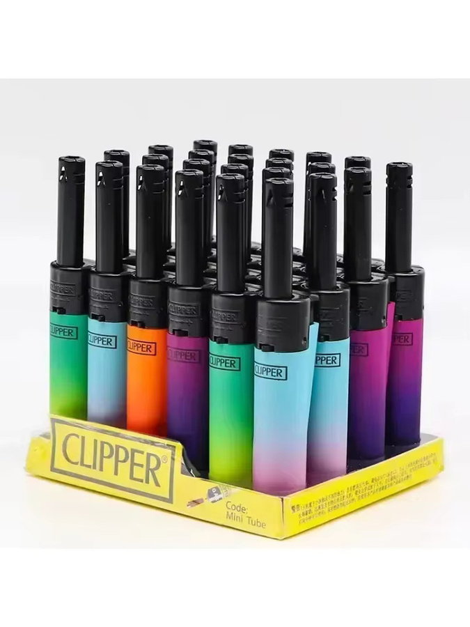 Clipper Schleifscheiben-Feuerzeug mit Mustern, nachfüllbares Butan-Gasfeuerzeug, Multicolor, 24 Stück - Bild 6