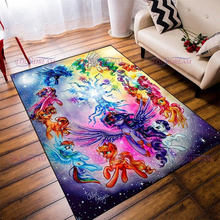 ChenYing01 Einhorn Teppich für Kinderzimmer, weiche Bodenmatte für Kinder, bunt, B/T: 60 x 40 cm