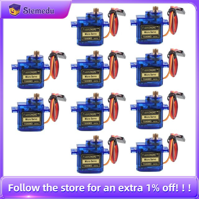 Stemedu TS90MD 9g Digital Micro Servo, Vollmetallgetriebe, 10-teiliges Set, ab 14 Jahren - Bild 1