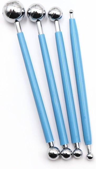 Ultraleichtes Modellierwerkzeug aus Polymer-Ton mit 4-8-köpfiger Kugelspitze für Skulpturen und Stahlkugelstift in Blau - Bild 1