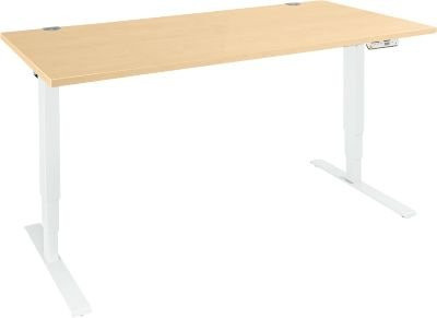Schäfer Shop Genius Schreibtisch AERO FLEX elektrisch höhenverstellbar mit T-Fuß und Memorypanel, Farbe Ahorn/weiß, Breite: 120 cm - Bild 1