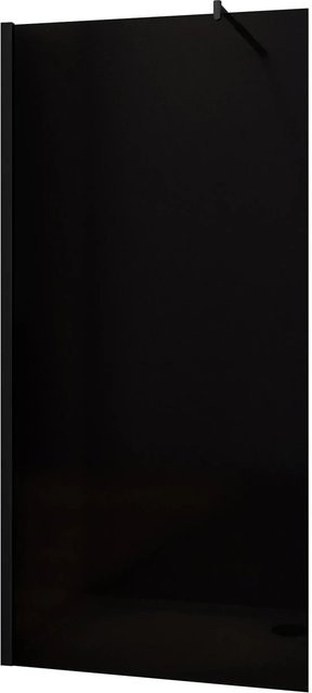 AICA Walk In Duschkabine Schwarz mit Rauchglas und flexibler Stange, B: 140 cm, H: 200 cm, 10mm NANO-Glas - Bild 1