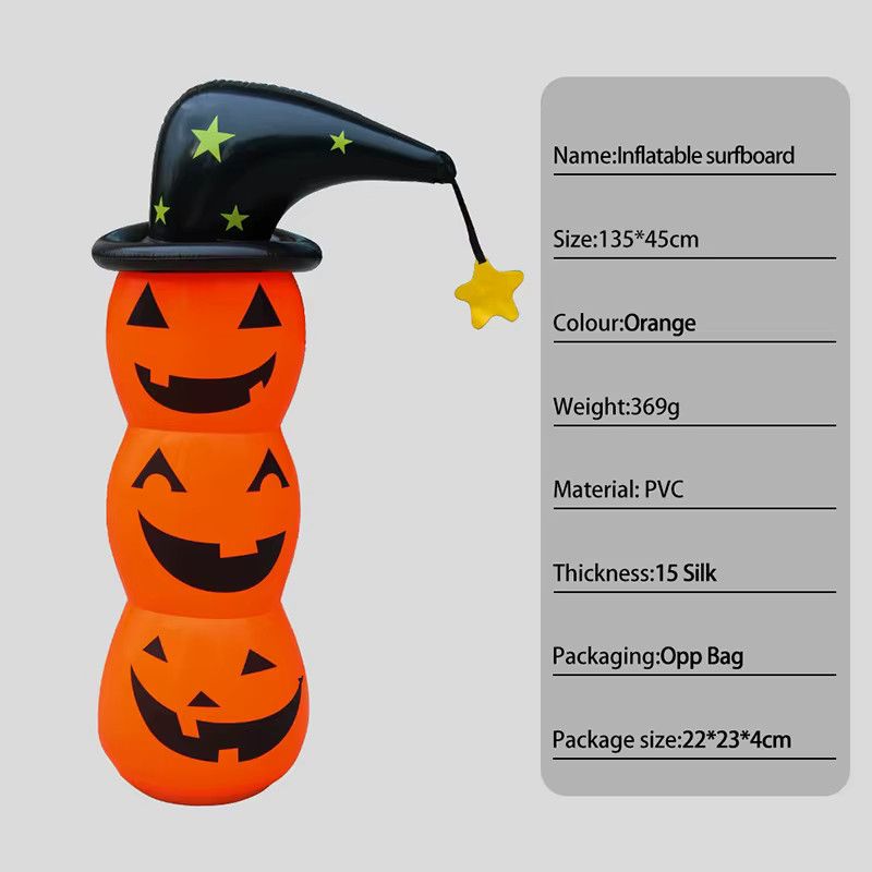 LUSQI Halloween aufblasbarer Kürbisgeist in Weiß und Orange als winddichte Gartendekoration für drinnen und draußen - Bild 3