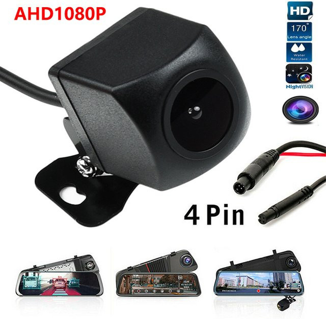 JISUIDA Dashcam Rückfahrkamera mit 1080P Full HD, wasserdichtem 4-Pin-Anschluss und Weitwinkel-Objektiv in Schwarz - Bild 1