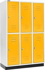 Schäfer Shop Select Kleiderspind mit 3 x 2 Abteilen, Drehriegelverschluss und Sockel, Farbe: Rapsgelb, B/T/H: 40 x 63 x 180 cm - Bild 1
