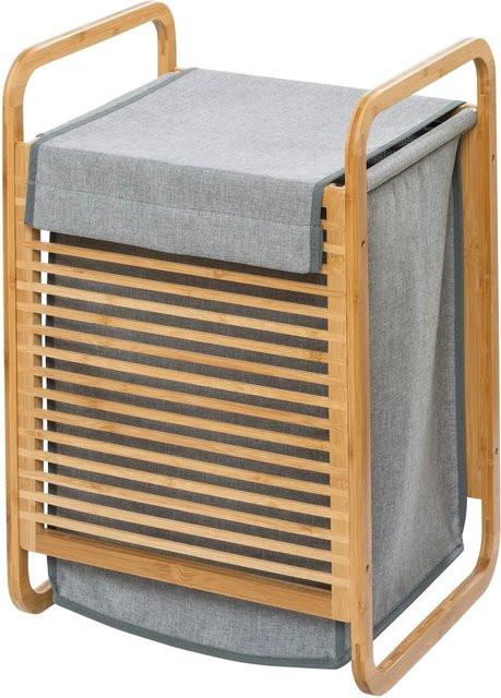 Wenko Wäschetruhe Bahari aus Bambus in Grau, B/T/H: 40 x 35 x 60 cm - Bild 1