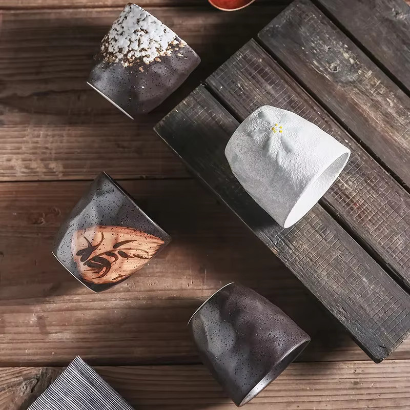 Handgefertigte japanische Keramik-Teetasse im Zen-Stil von PDQ, 180 ml - Bild 3