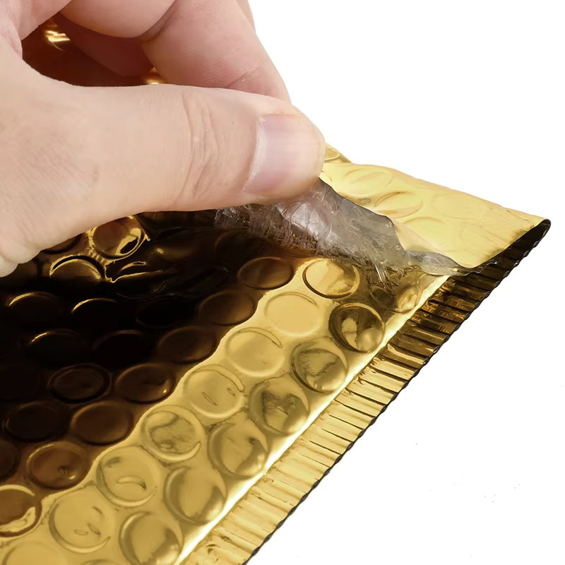 50 Stück luxuglow Versandtaschen aus aluminisierter Blasenfolie in Gold und Rot, selbstklebende wasserdichte Mailing-Umschläge mit Polsterung - Bild 4
