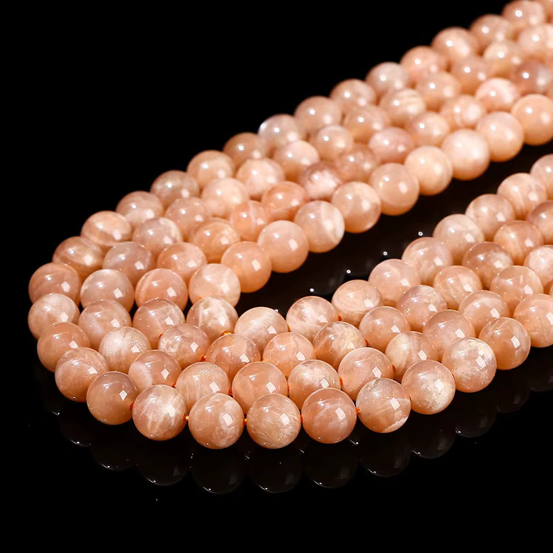 Sonnenstein Perle, Orange, Rund, Lose Spacer - Bild 3